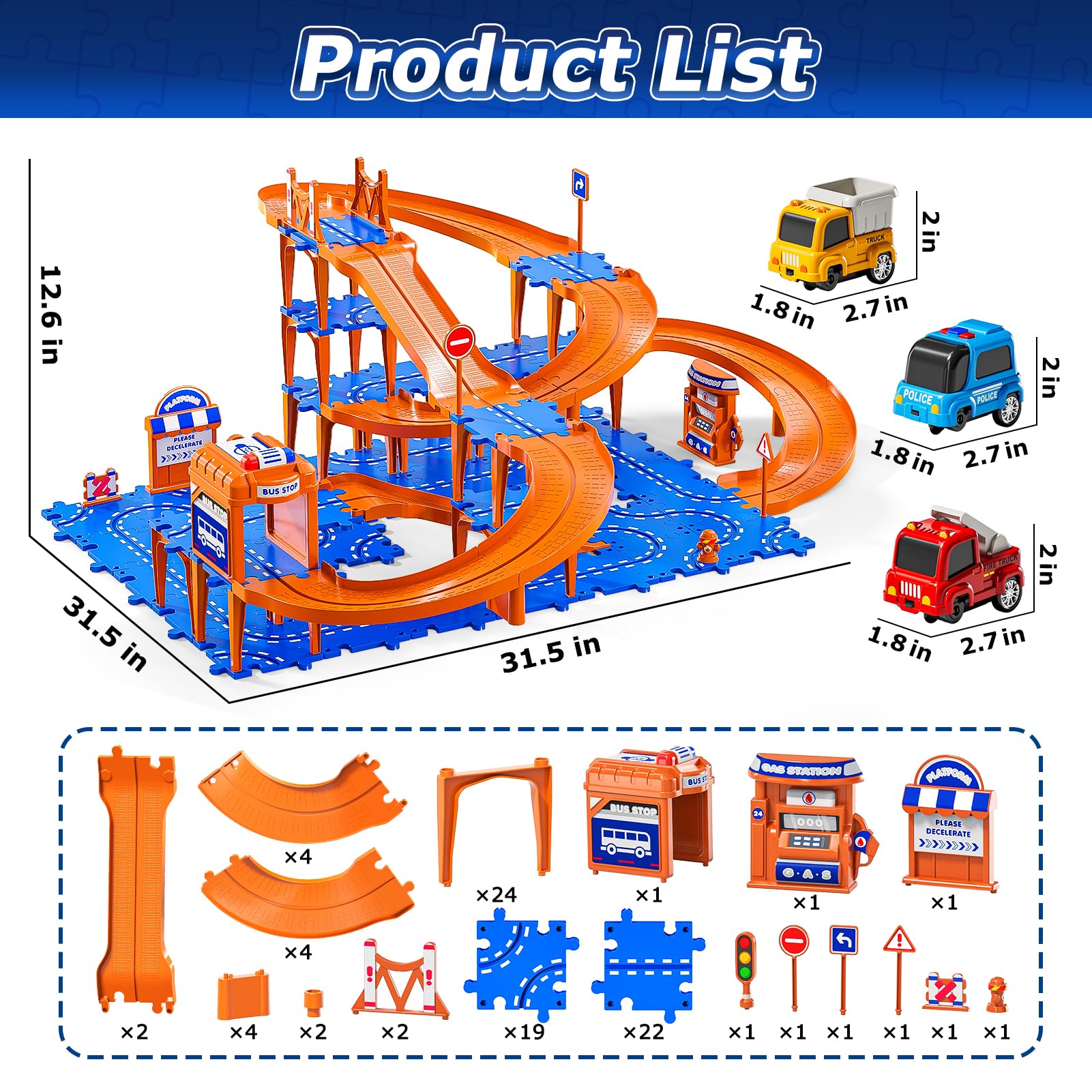 Xelabrion puzzle track car set battery-powered car adds motion
