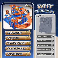 Xelabrion puzzle track car set secure connectors prevent easy derailments