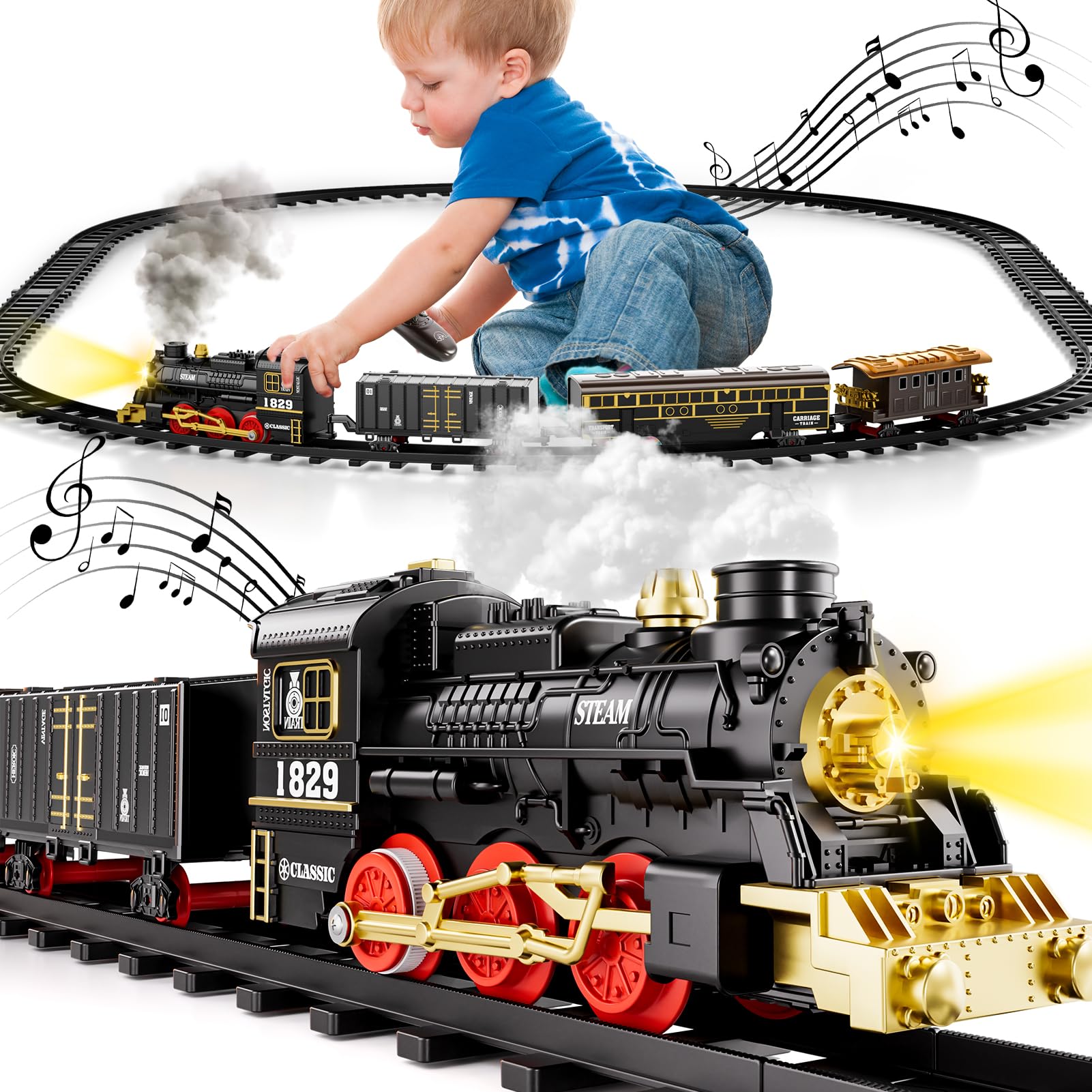 Xelabrion Train Set assembly guide view suggests easy construction for kids