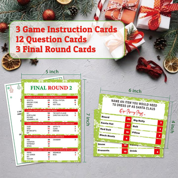 Xenseou Christmas Feud question cards in action for group party play