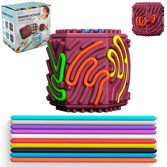 Xesakesi 3D silicone sensory cube with raised bumps for anxiety relief and focus.