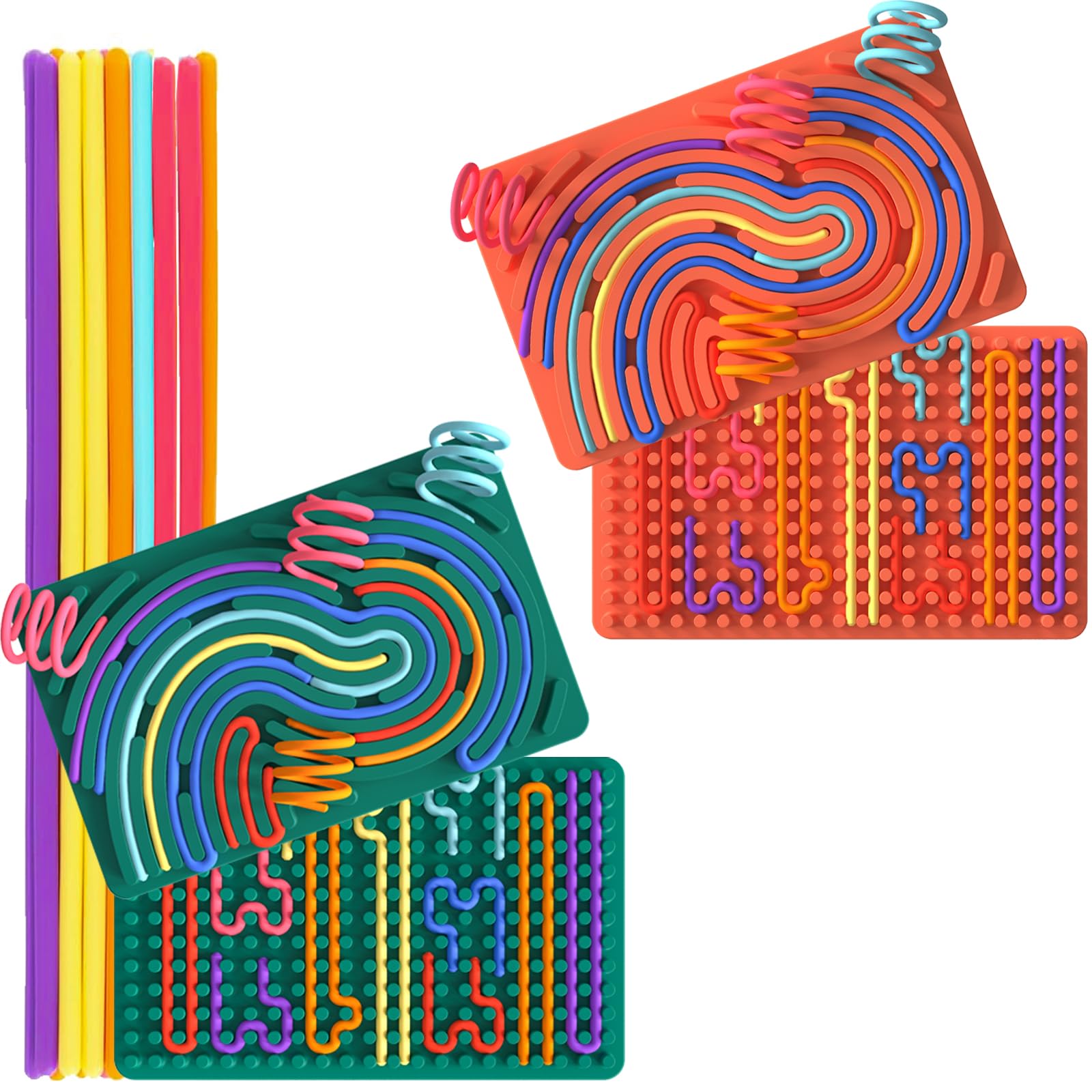 Xesakesi sensory activity board 2-pack front view promotes calm, focused play for kids.
