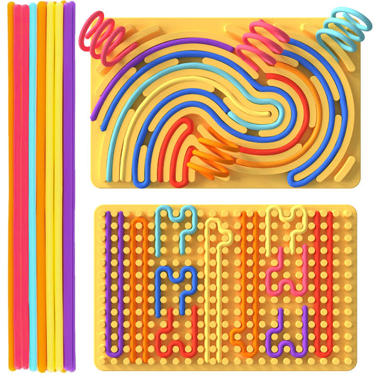 Xesakesi Sensory Board 14-strings closeup for tactile play and focus