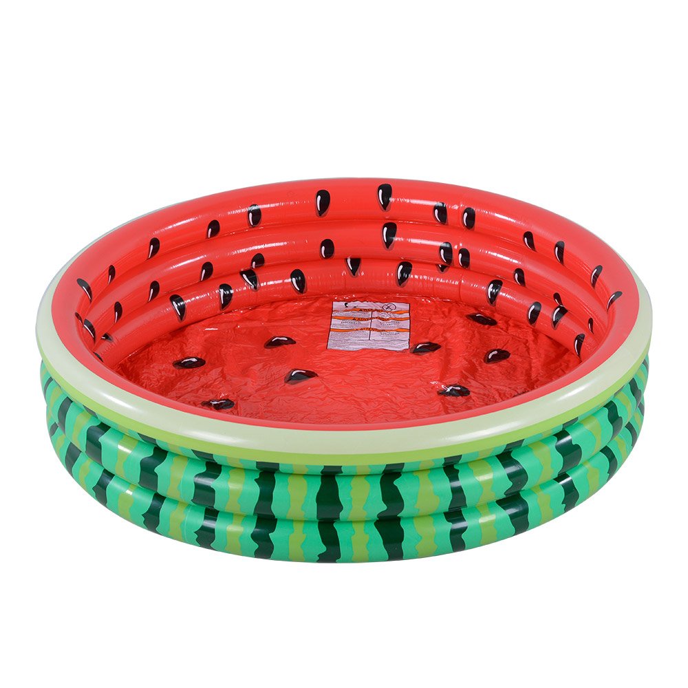 XFlated Watermelon pattern kiddie pool in backyard for cooling summer fun