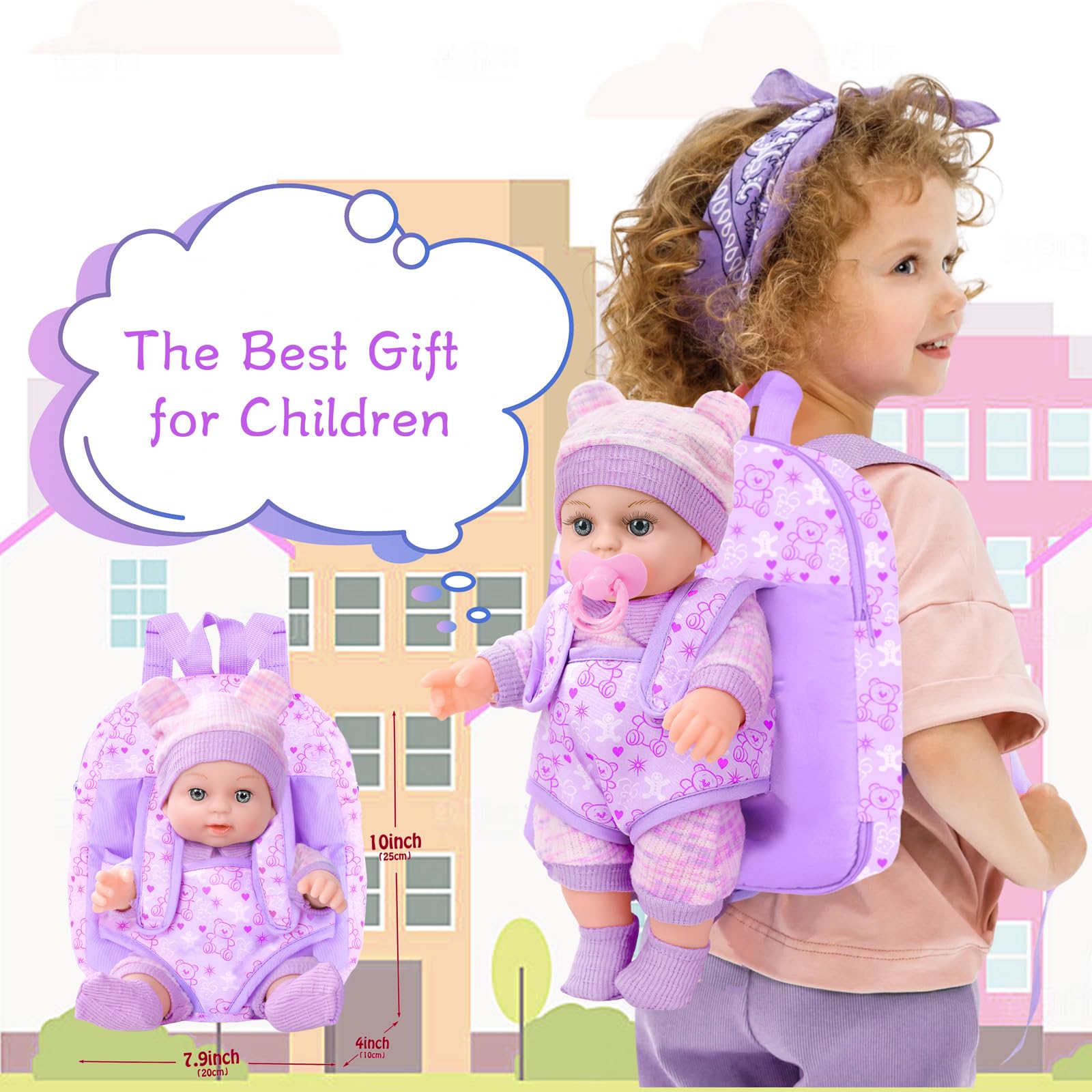 XFEYUE 12-inch doll set supports imaginative caregiving play.