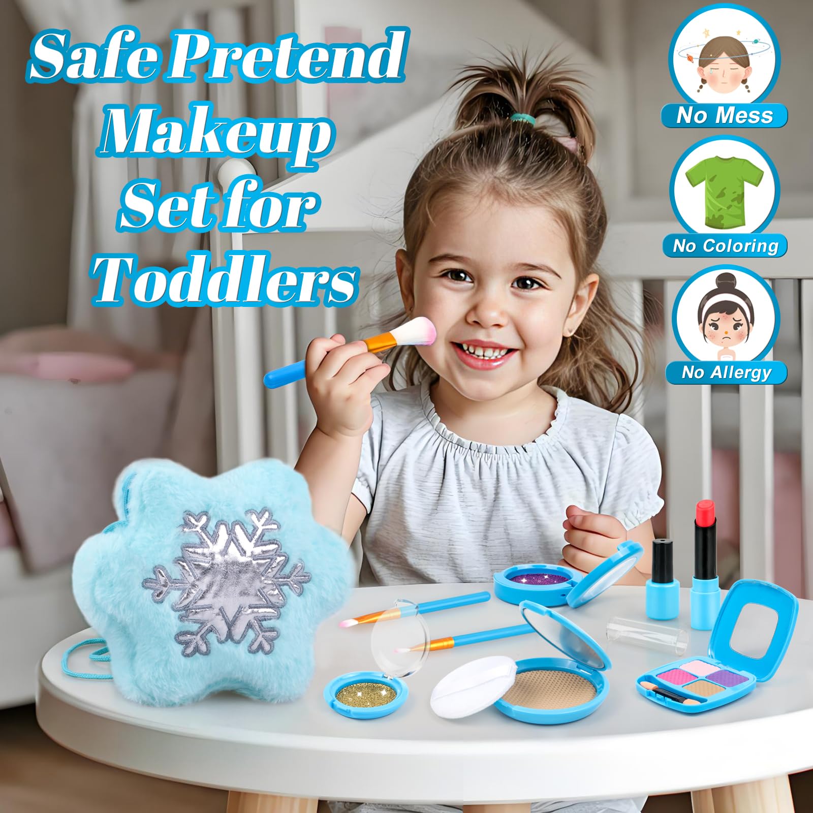 xffFun toddler makeup kit eyeshadow: vibrant colors for creative play.