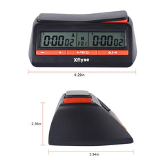 Xflyee Chess Clock side view, durable ABS shell for everyday use.