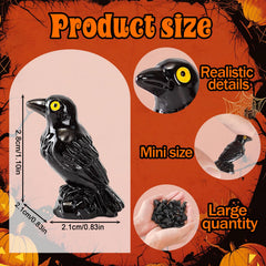XGBDL resin crow figurines with detailed feathers for gothic decor.