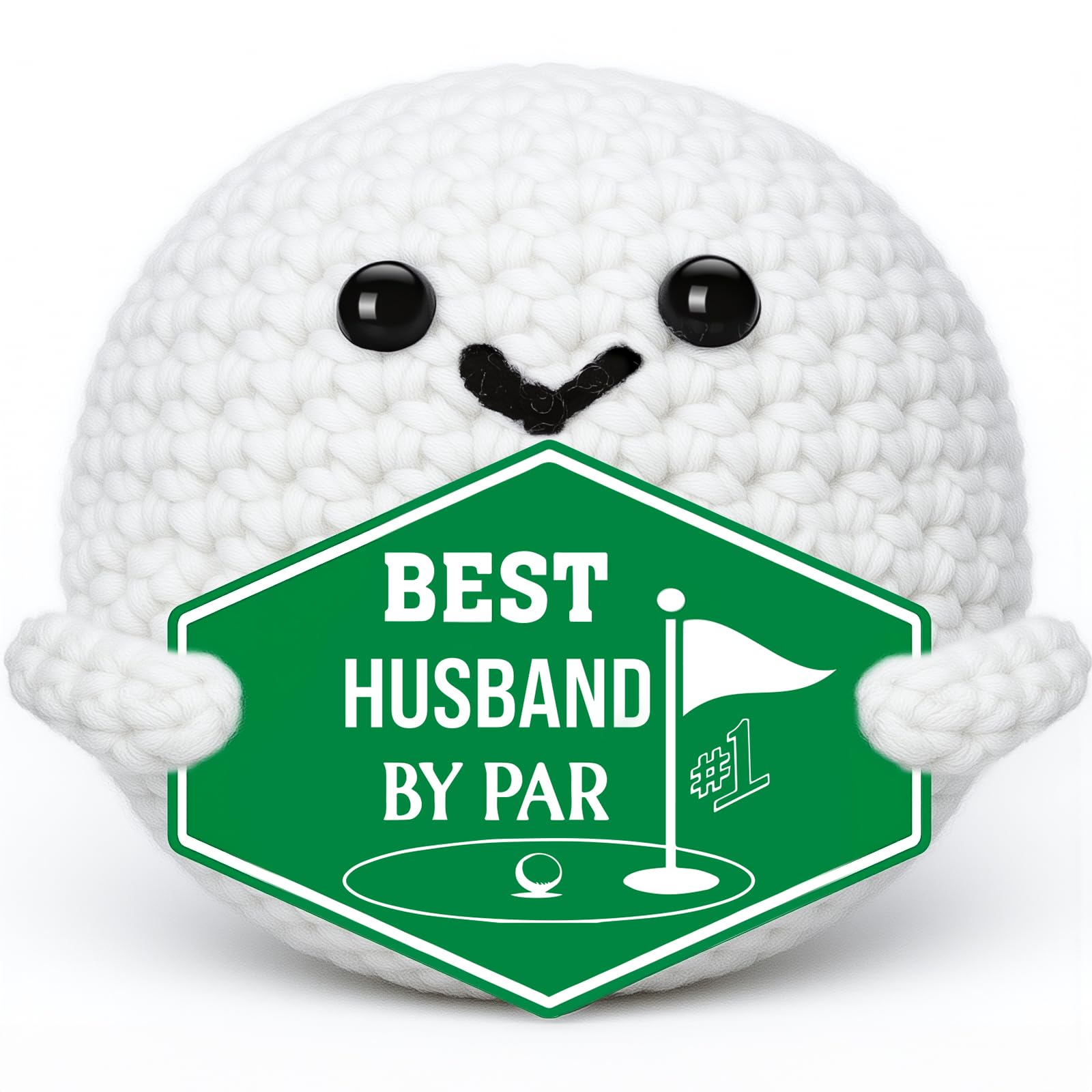 XgiftCreat crochet golf ball gift for husband, handmade charm ideal for birthdays