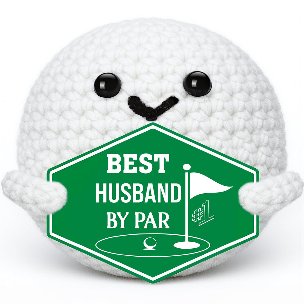 XgiftCreat crochet golf ball gift for husband, handmade charm ideal for birthdays