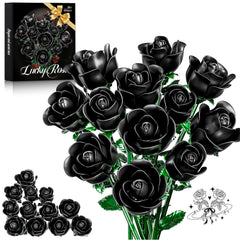 XGSHJ Black Rose Bouquet building set packaging, ideal for a gift ready presentation