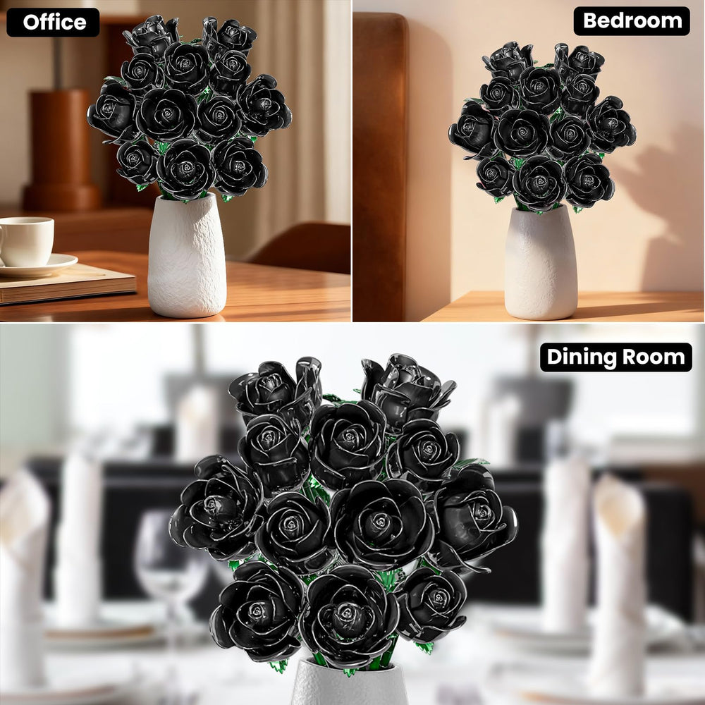 Durable ABS material used in the XGSHJ Black Rose Bouquet construction