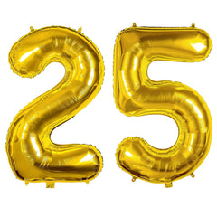 xiangsushijie 40 inch number balloon 25 gold for milestone celebrations and eye-catching decor.