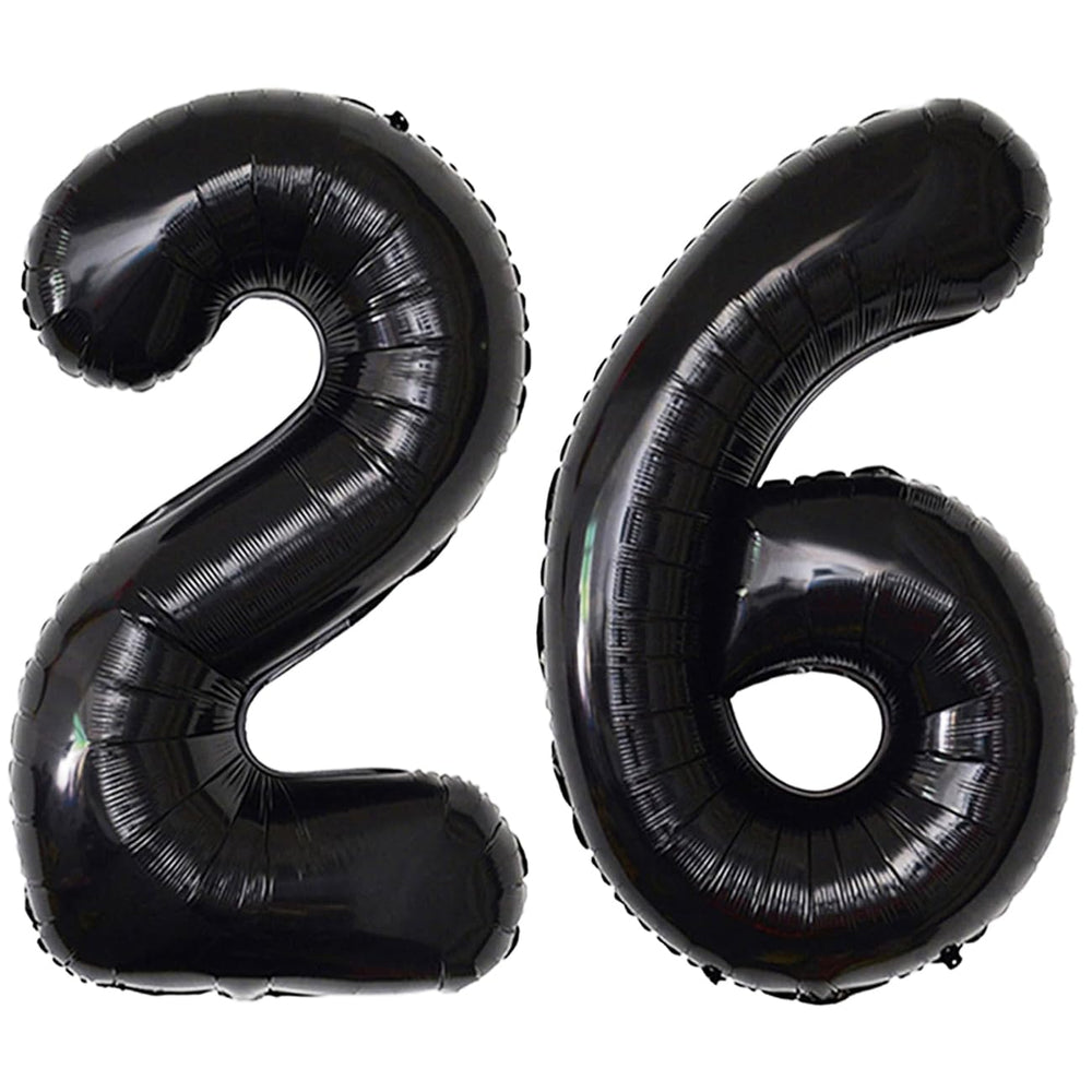 xiangsushijie 40-inch number balloon 26 black for eye-catching 26th birthday decor.