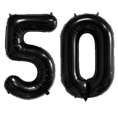 xiangsushijie 50th anniversary number balloon, black foil, easy setup for indoor or outdoor events