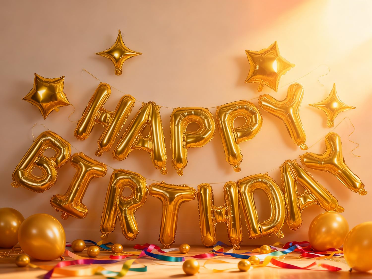 xiangsushijie gold four-pointed star balloon adds festive sparkle
