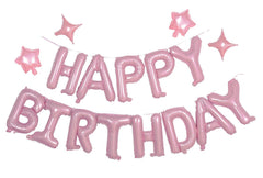 xiangsushijie pink Happy Birthday banner 16 inch for easy wall decoration.