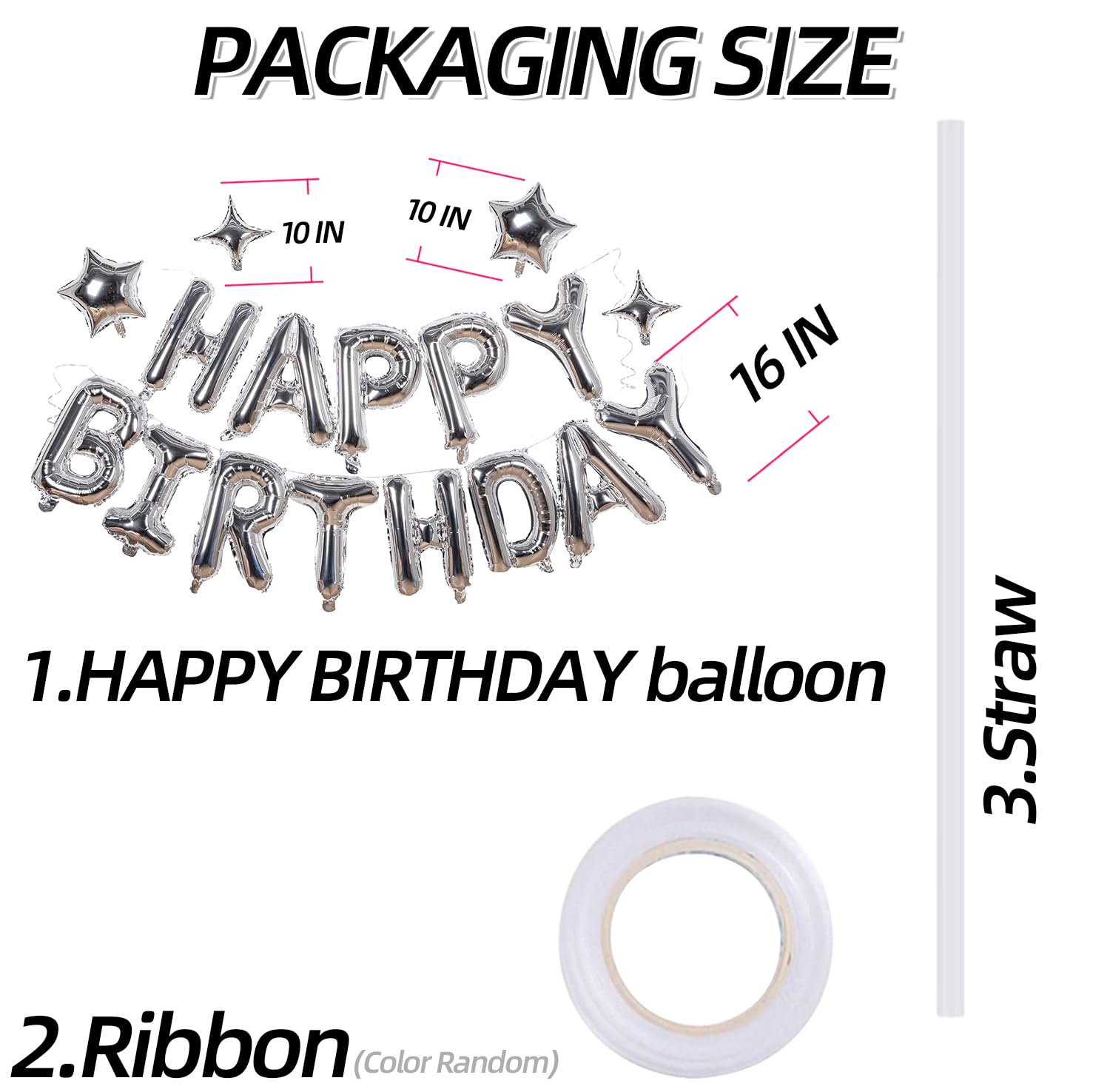 Xiangsushijie silver five-point star balloon 10 inch, adds sparkle to party decor