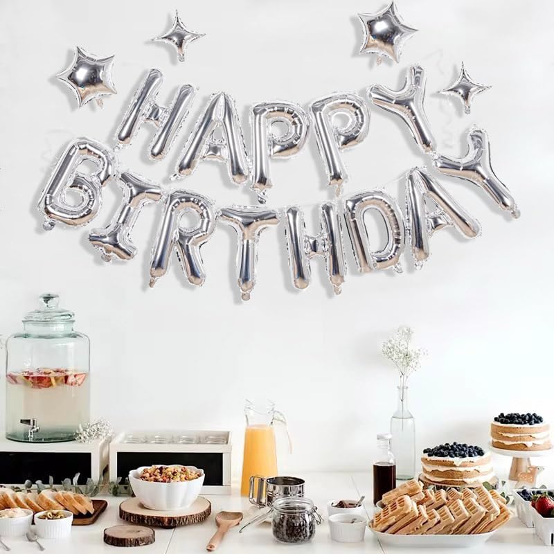 Xiangsushijie silver four-point star balloon 10 inch, enhances centerpieces and backdrops