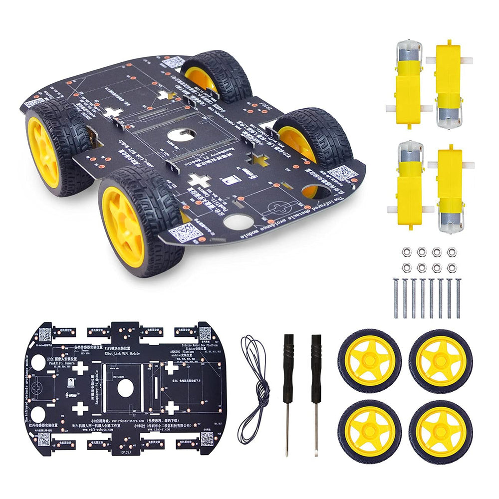 XiaoR Geek Robot Chassis 4WD side view highlighting compact footprint