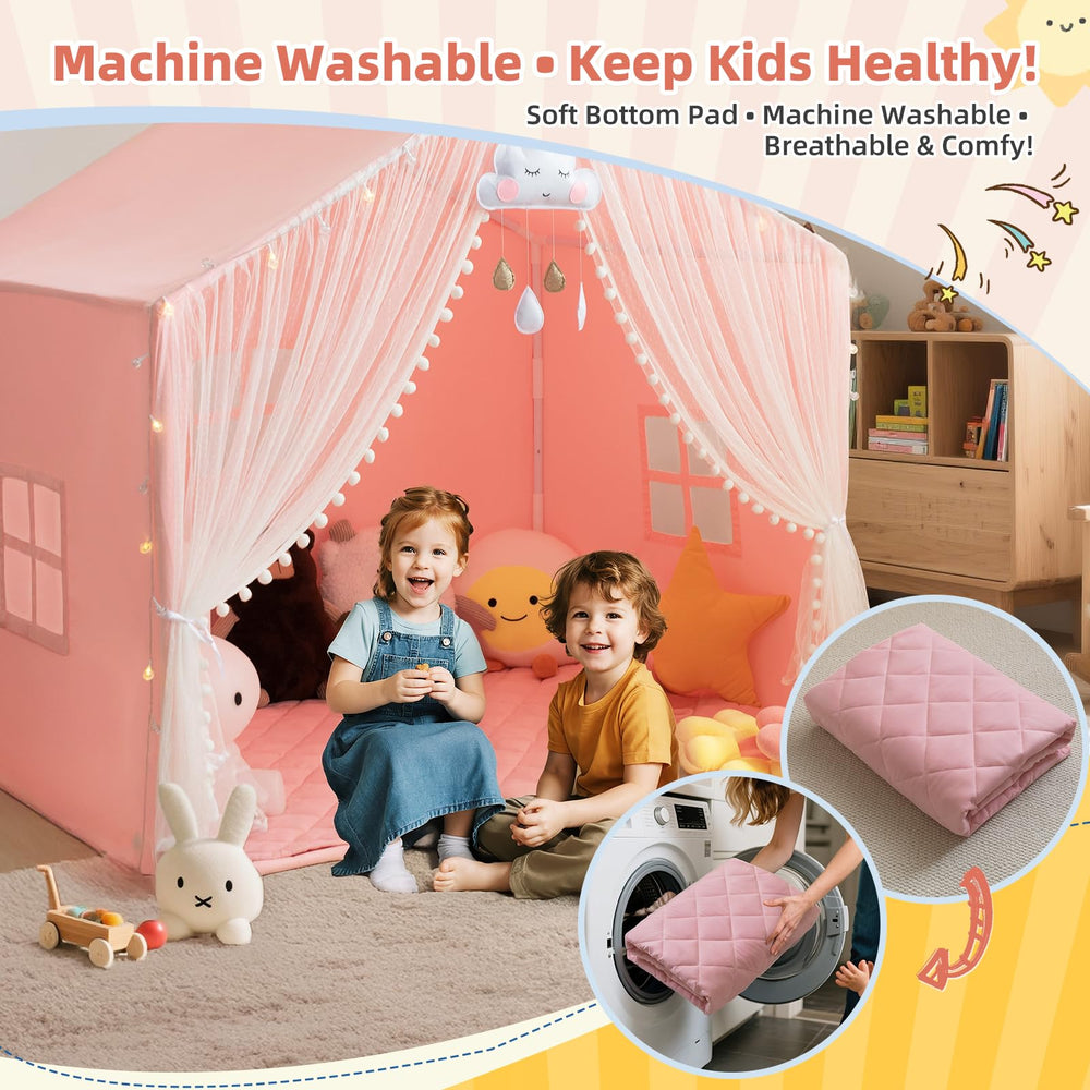 xiaowantong Large Kids Play Tent easy assembly with included storage bag.