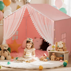 xiaowantong Large Kids Play Tent with padded mat creates a cozy space for toddlers.