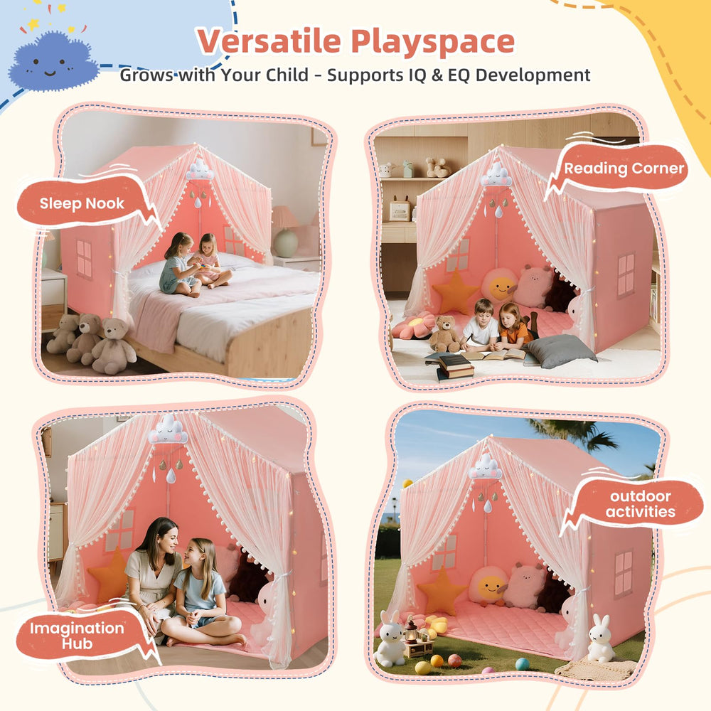 xiaowantong Large Kids Play Tent wipe-clean fabric for daily indoor use.
