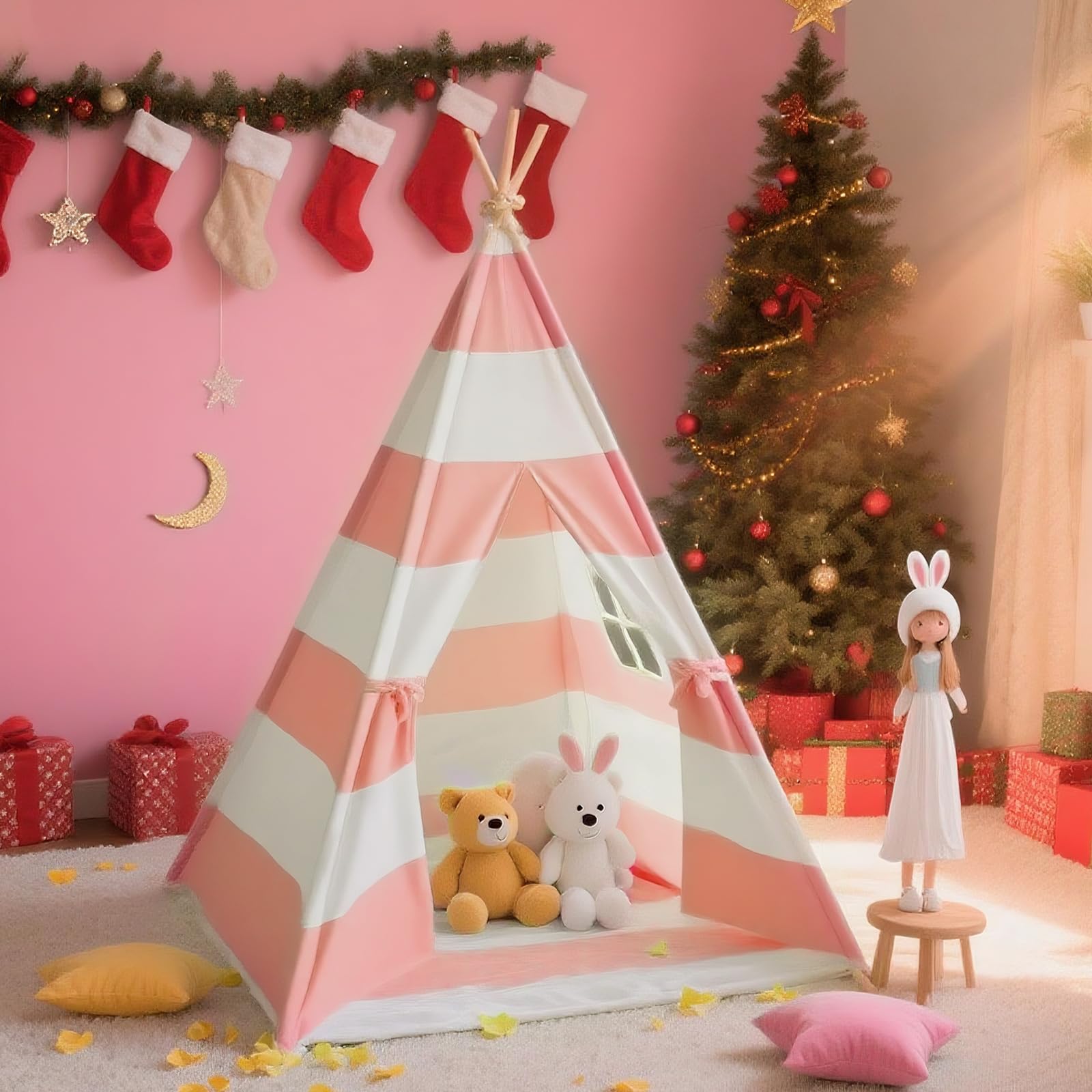 Xiaowantong teepee kids playing inside sparks imaginative play.