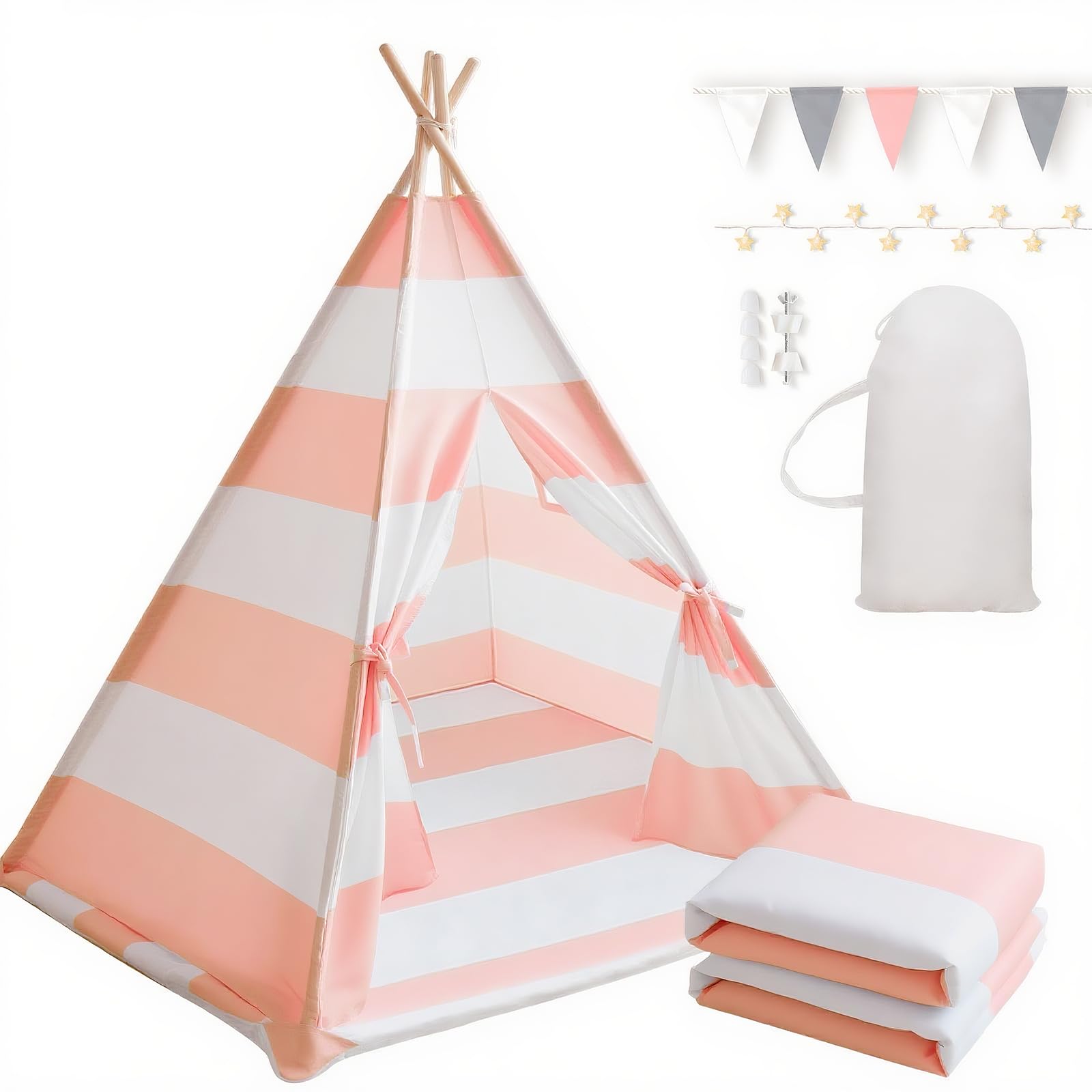 Xiaowantong teepee room decor adds striped style to any space.