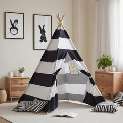 Xiaowantong teepee tent with striped design sparks imaginative play in any room