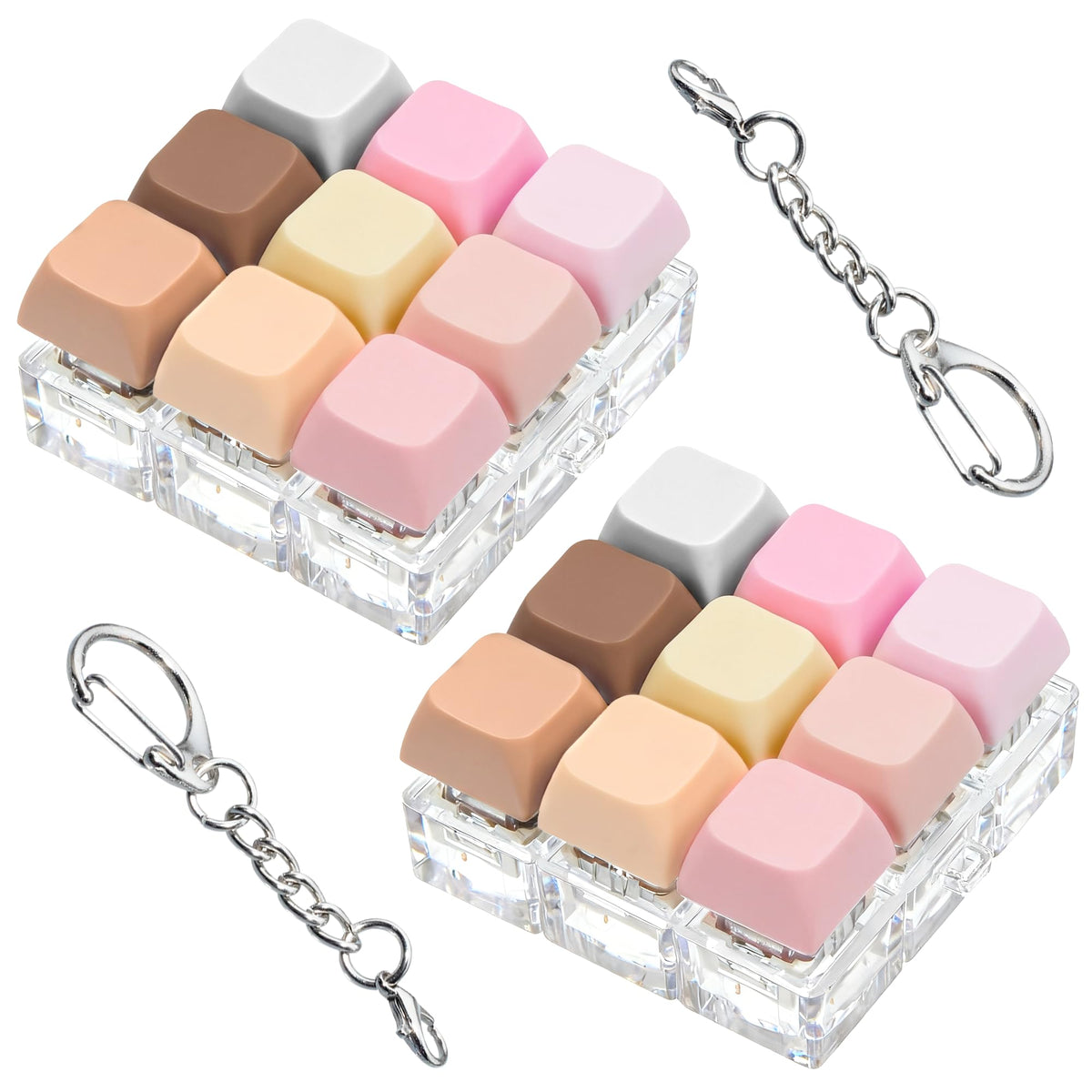 XiawaLangzhuo 2-pack 9-in-1 keyboard fidget toy, crisp clicks for focus and stress relief.