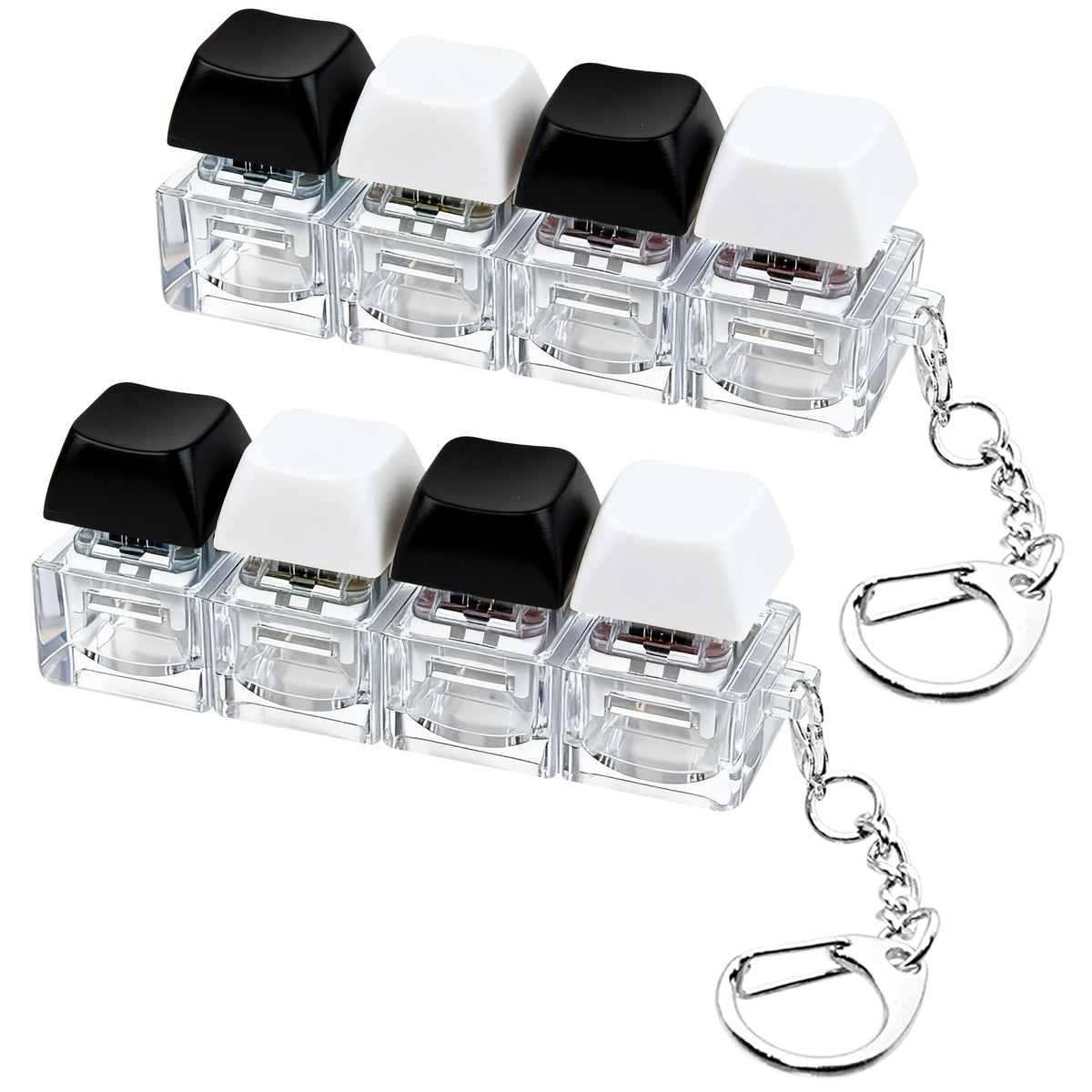 XiawaLangzhuo 2pc keyboard fidget toy in black and white, portable stress relief on the go