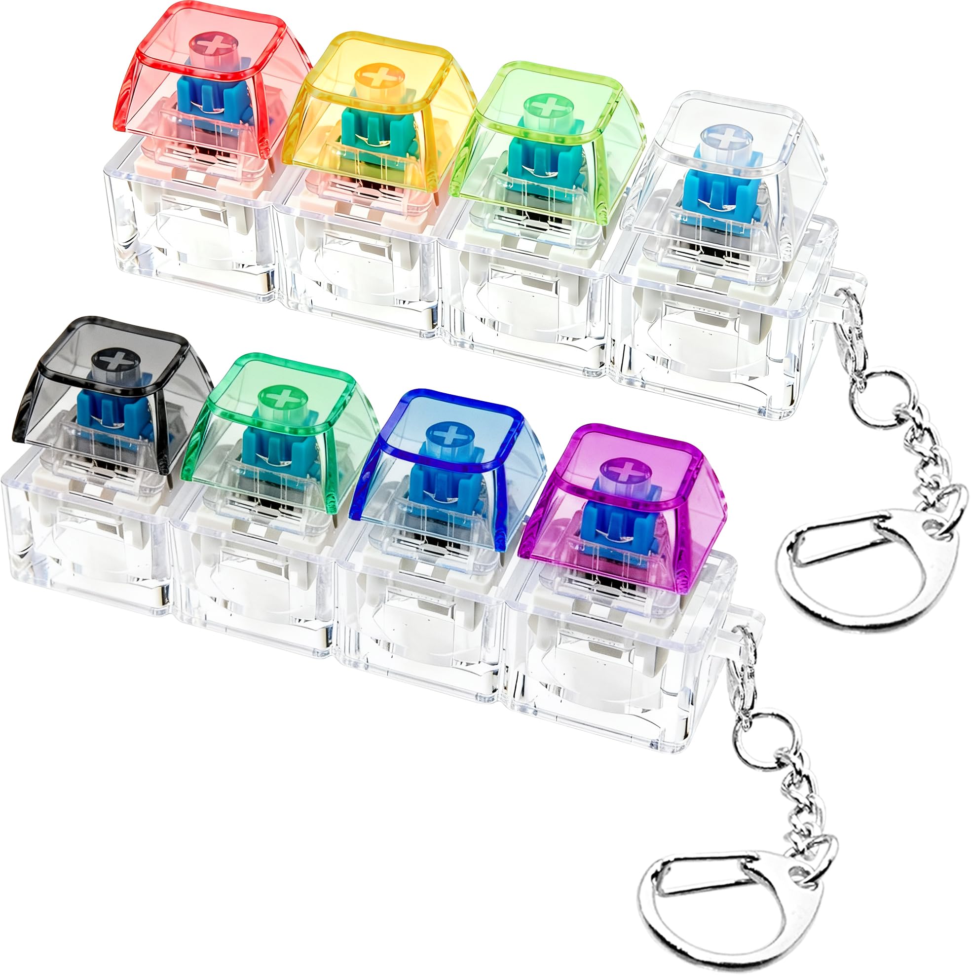XiawaLangzhuo 2pc keyboard fidget toy set shown on desk for portable stress relief