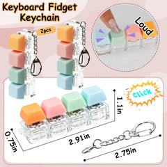 XiawaLangzhuo pink keyboard fidget toy hanging chain shown for purse or bag