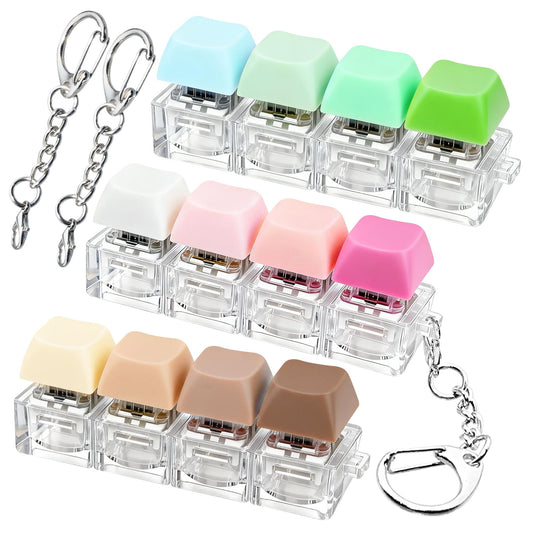 XiawaLangzhuo 3pc keyboard fidget set in brown, pink, and green for focus