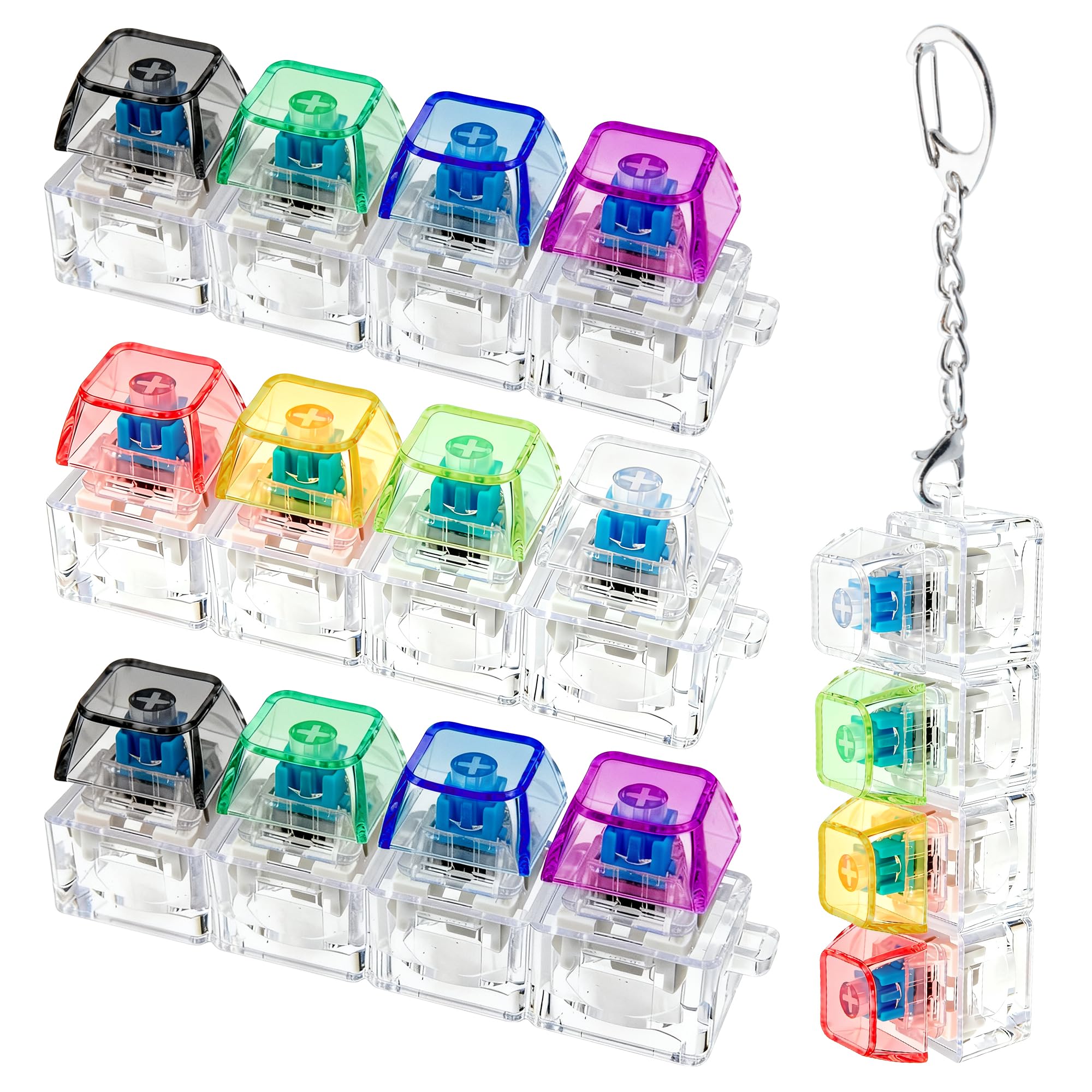 XiawaLangzhuo 4pc keyboard fidget toy pack for desktop focus and subtle stress relief.