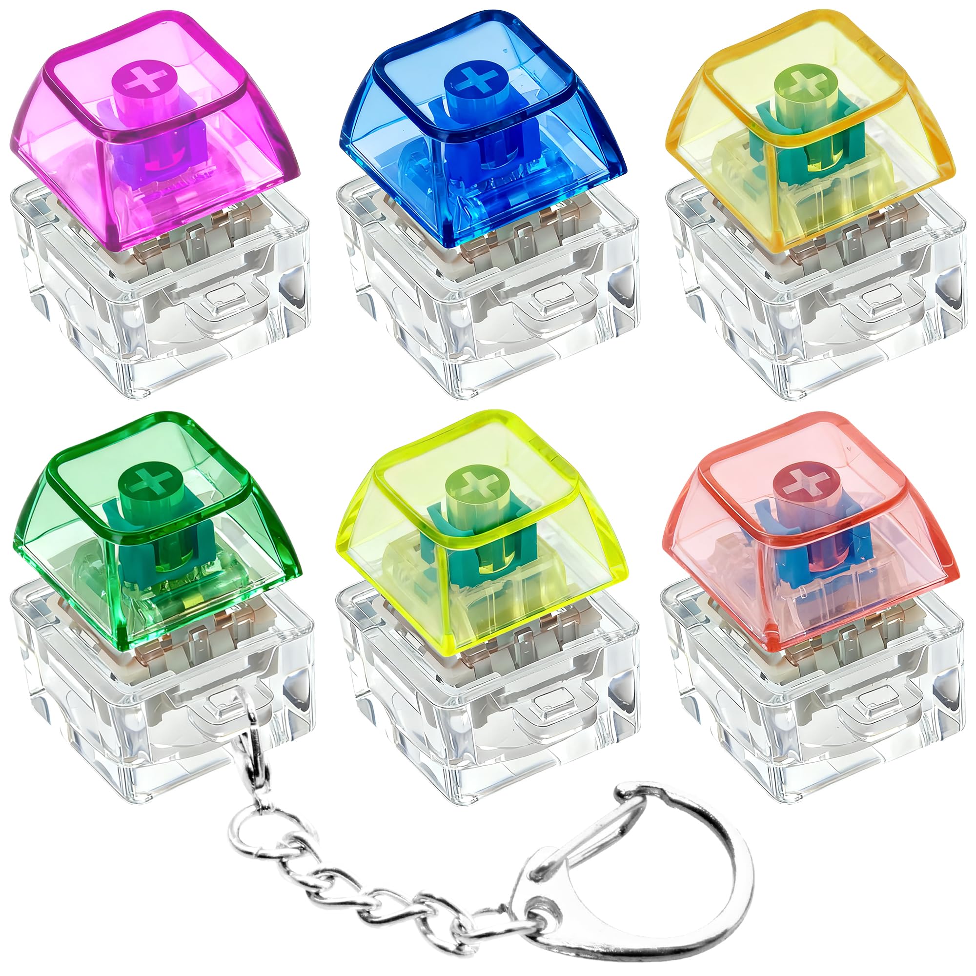 XiawaLangzhuo 6-pack keyboard fidget keychain for stress relief and focus