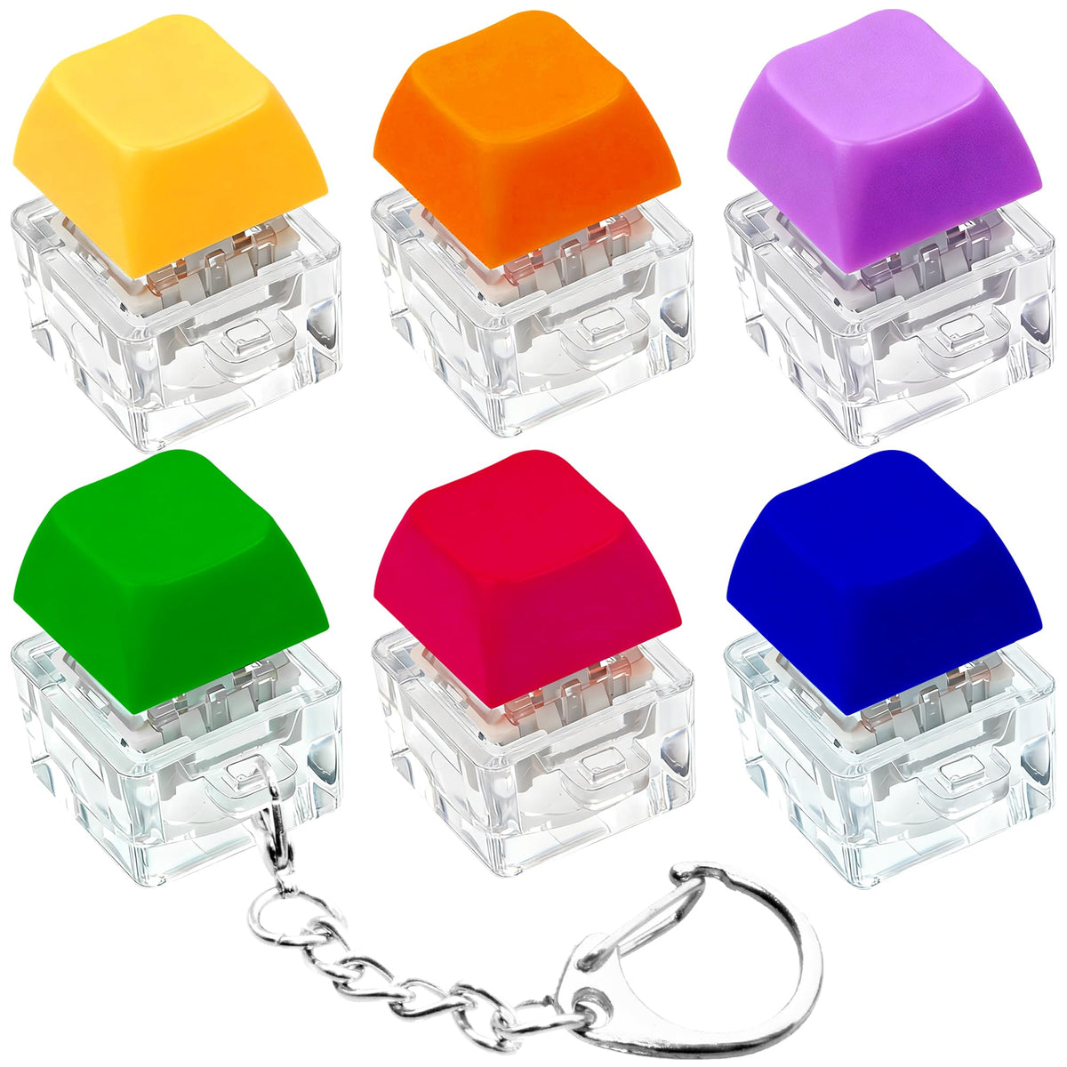 XiawaLangzhuo 6-pack keyboard fidget toy front view, great for desk stress relief at work.