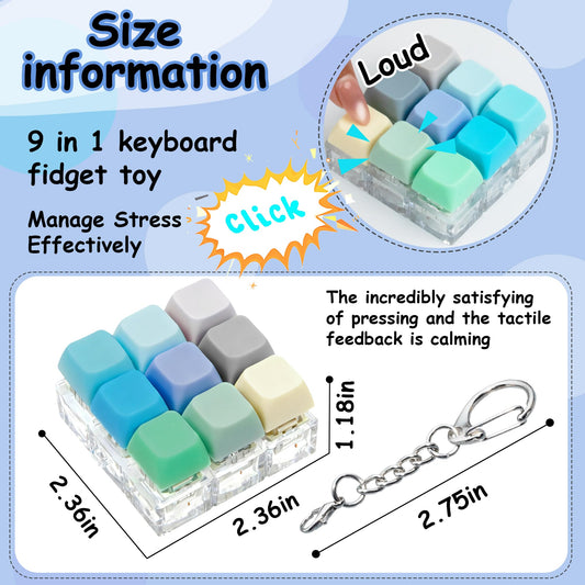 XiawaLangzhuo 9-in-1 green-button keyboard fidget for on-the-go relief.