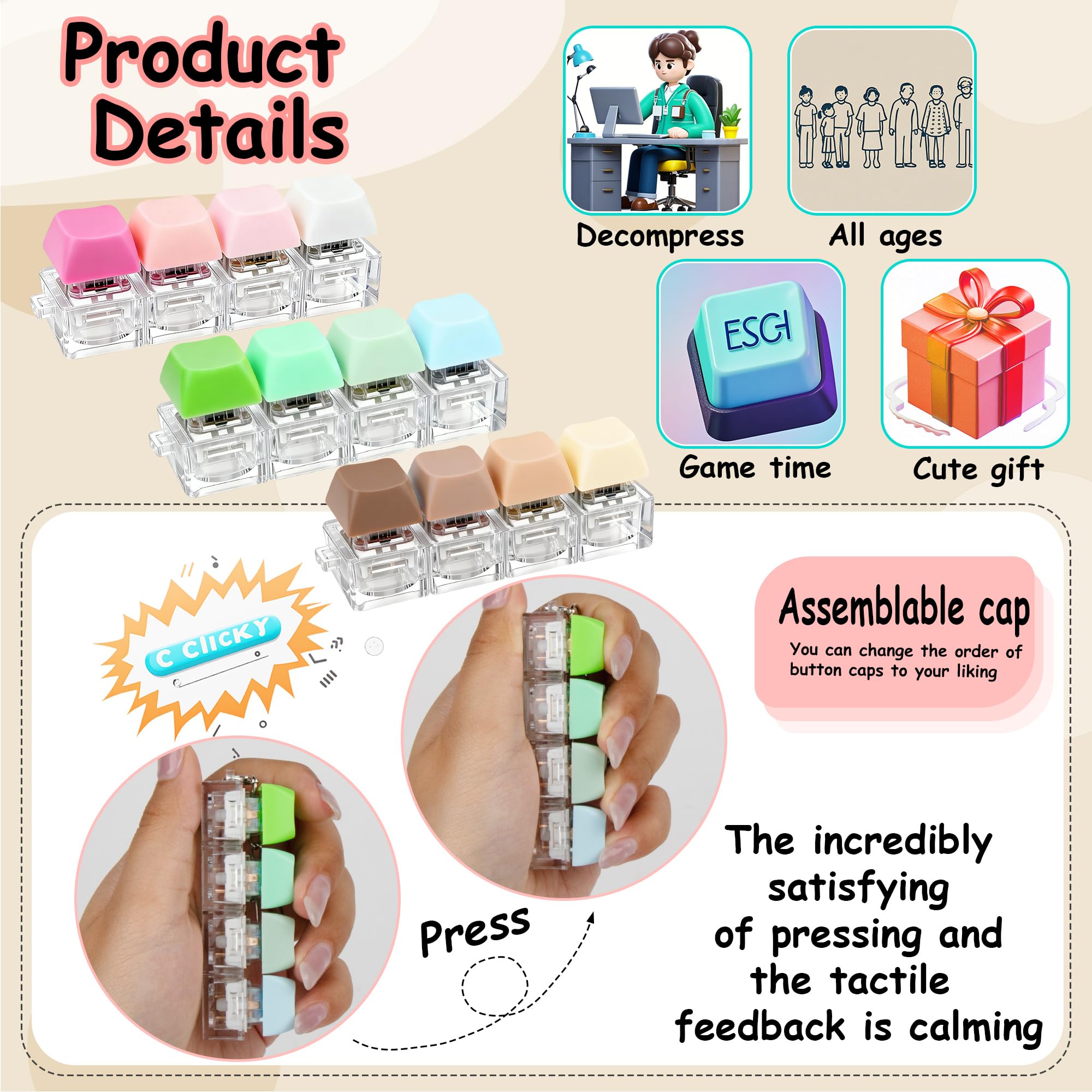 XiawaLangzhuo compact portable stress relief fidget on desk