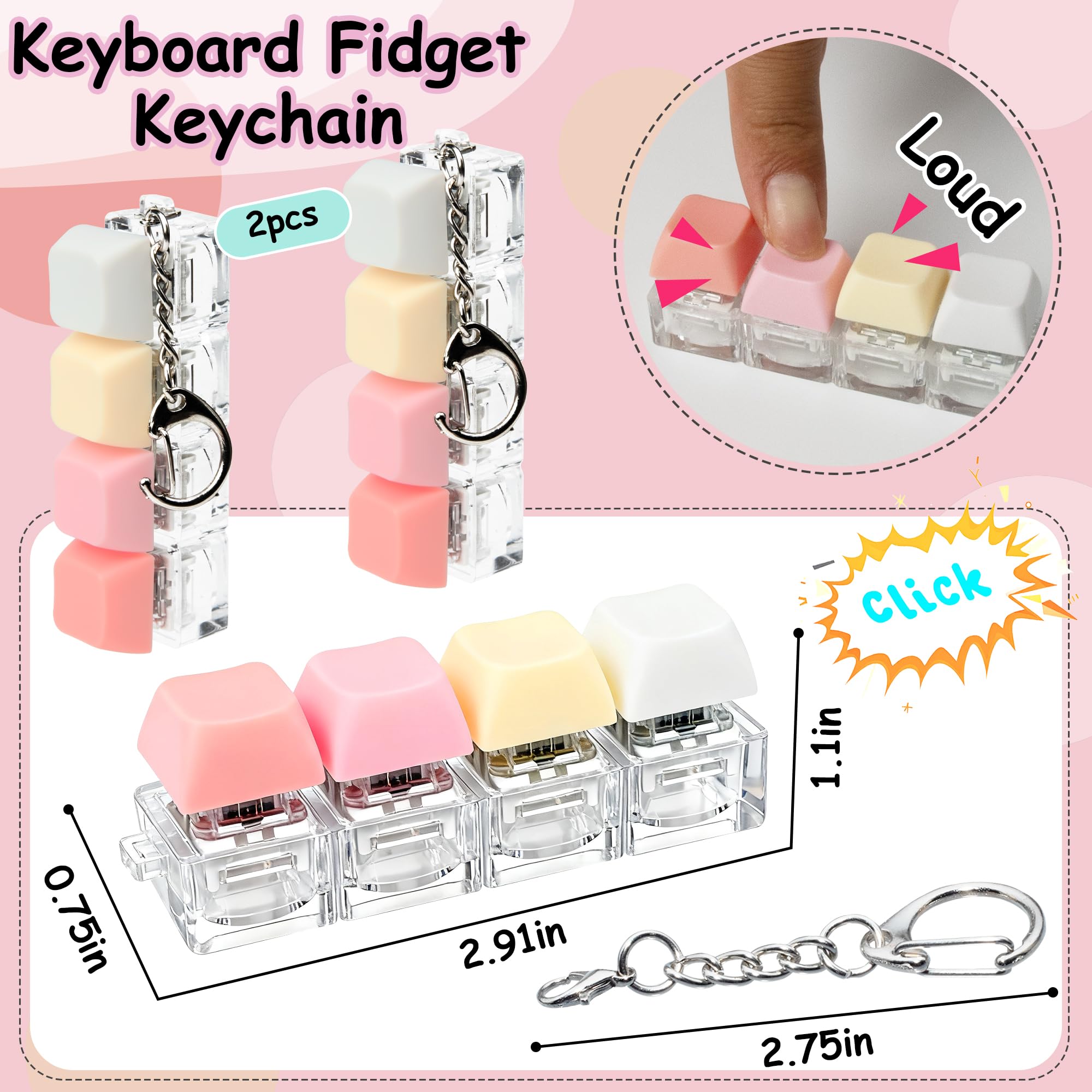 XiawaLangzhuo fidget keychain 4-in-1 button for portable calm and focus.