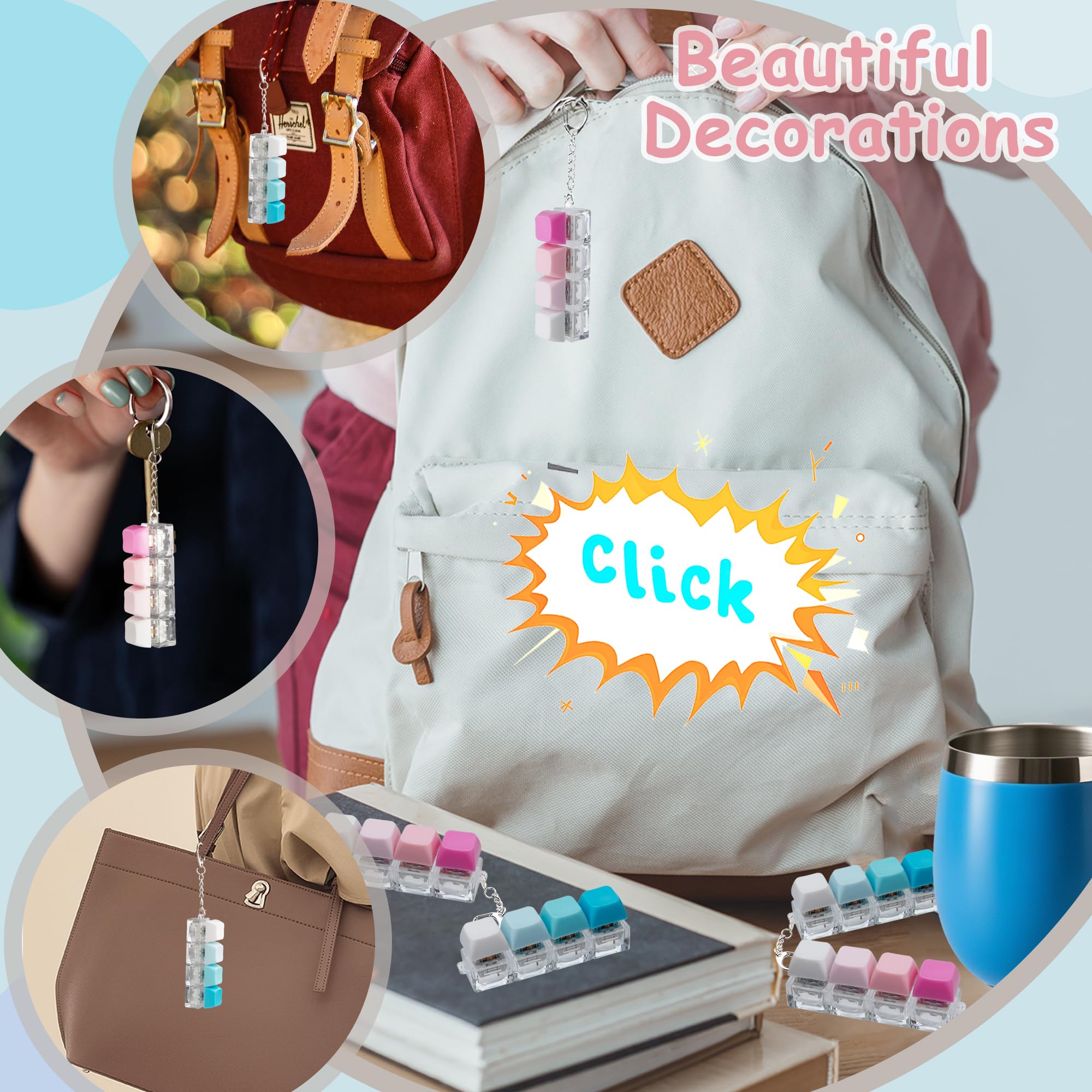 XiawaLangzhuo fidget keychain with removable chain for bags and desks.