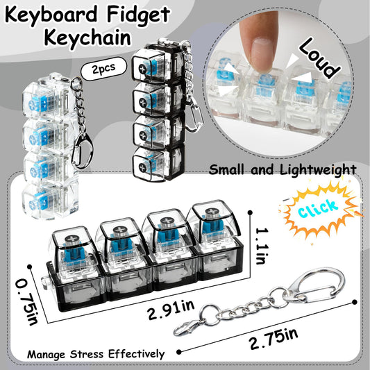XiawaLangzhuo keyboard clicker fidget keychain with tactile feedback for focus
