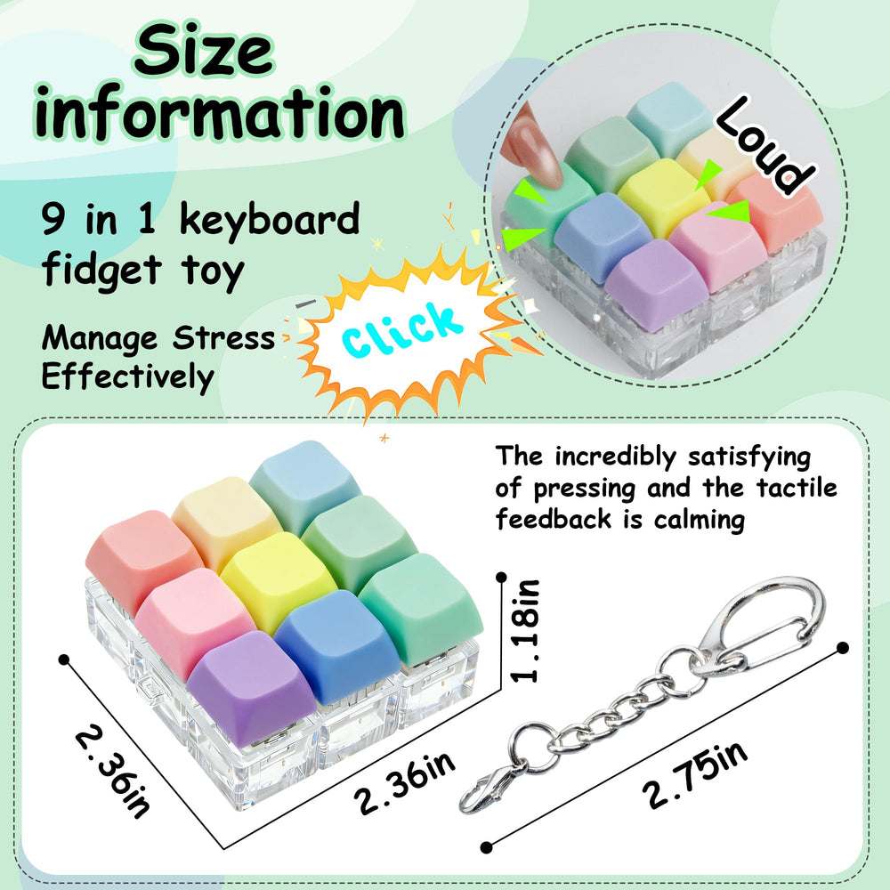 XiawaLangzhuo keyboard fidget close-up highlights crisp click sound.