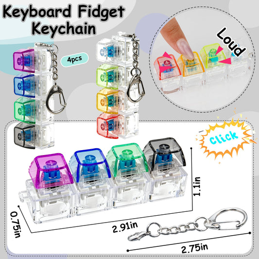XiawaLangzhuo keyboard fidget keychain 4in1 for portable tactile satisfaction.