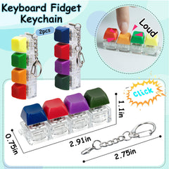 Close-up of XiawaLangzhuo keyboard fidget keychain with a crisp click.