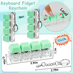 XiawaLangzhuo keyboard fidget keychain in light green offers portable stress relief on the go