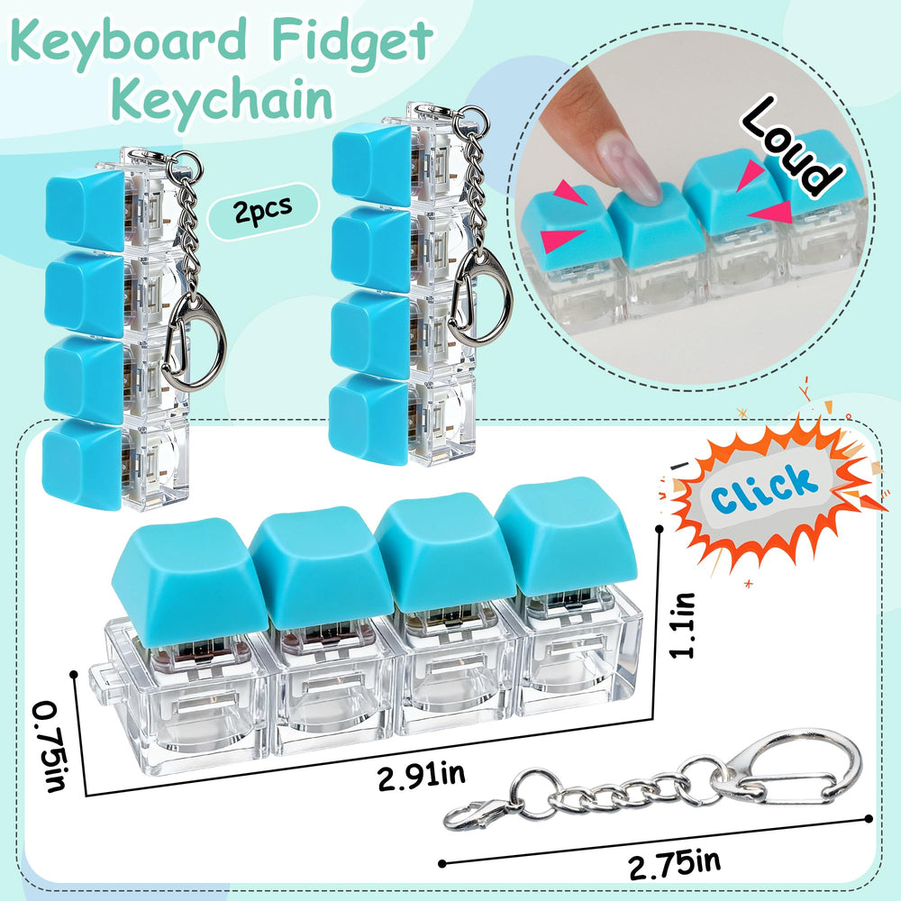 XiawaLangzhuo keyboard fidget toy two-pack side profile highlights compact portability