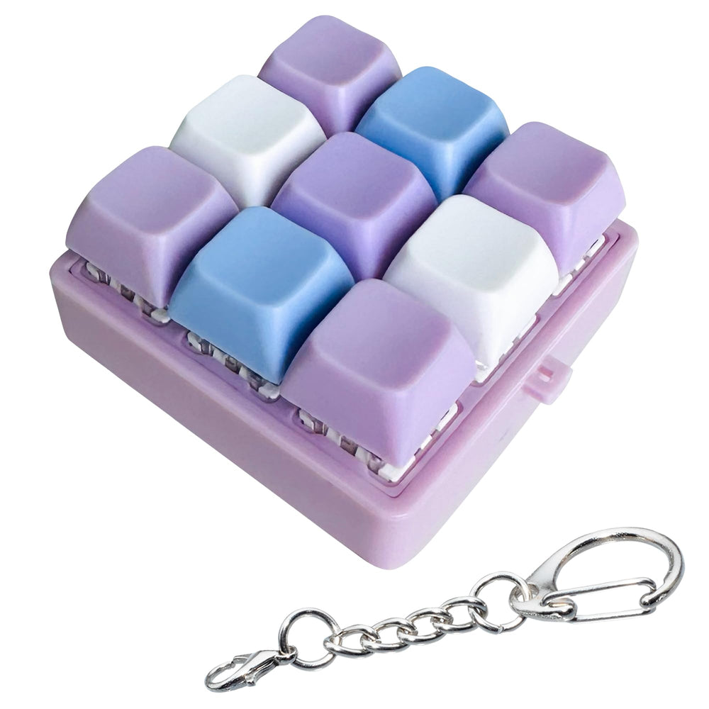 XiawaLangzhuo keyboard fidget toy blue front view provides satisfying tactile feedback for focus.