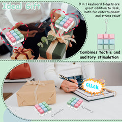 XiawaLangzhuo Keyboard Fidget Toy 9-in-1 keys closeup shows tactile feedback.